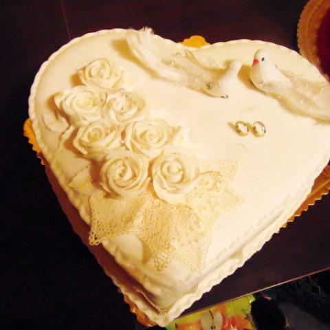 Svadobná torta srdce